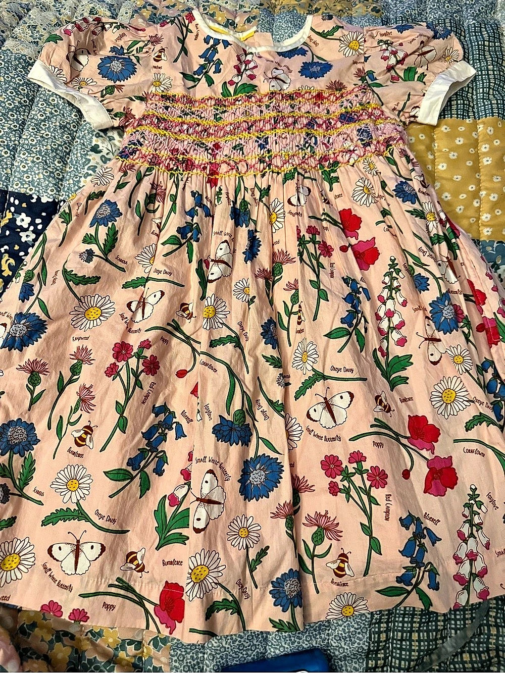 Mini Boden Girls Floral Dress Size 5-6Y Like New